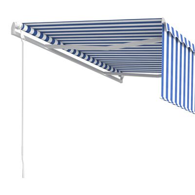 vidaXL Avtomatsko zložljiva tenda s senčilom 4,5x3 m modra in bela