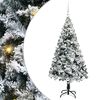 vidaXL Umestno božično drevo Bela 150 cm PVC, jeklo in plastika