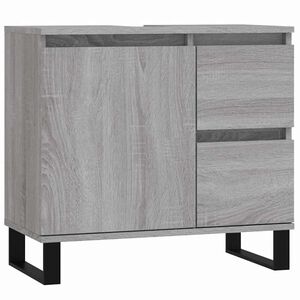 vidaXL Kopalni&scaron;ka omarica siva sonoma 65x33x60 cm inženirski les