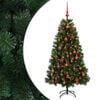 vidaXL Umetna božična jelka z okraskom 120 cm 150 LED Toplo bela