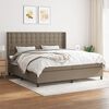 vidaXL Box spring postelja z vzmetnico taupe 200x200 cm blago