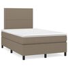 vidaXL Box spring postelja z vzmetnico LED taupe 120x190 cm blago