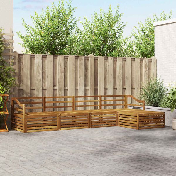 vidaXL Zunanja garnitura za sedenje 5 pcs Naravna