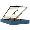 vidaXL Otomanska postelja z vzmetnicami & LEDs temno modra 140x190cm