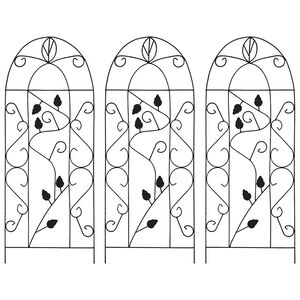 vidaXL Stojala za rastline vzpenjavke 3 kosi črna 40x100 cm železo