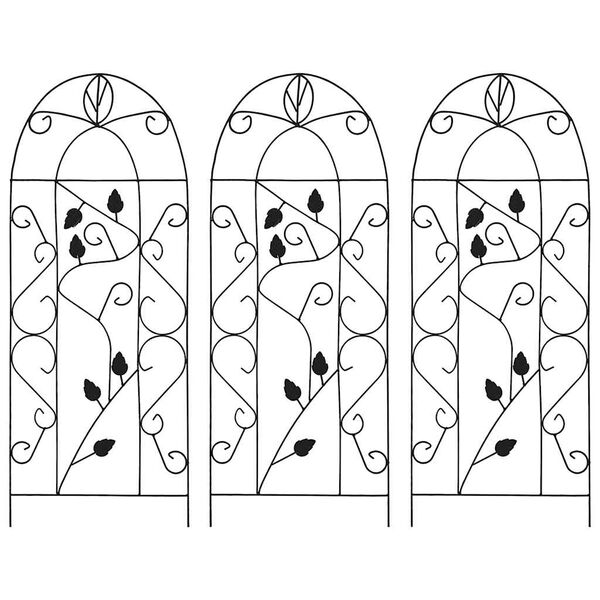 vidaXL Stojala za rastline vzpenjavke 3 kosi črna 40x100 cm železo