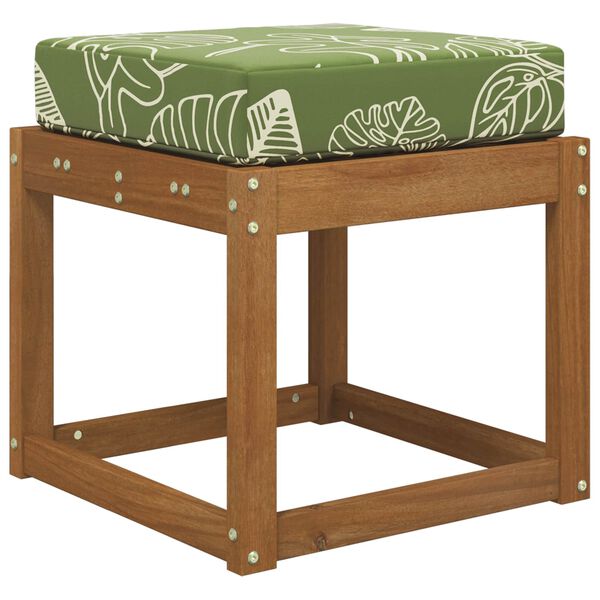 vidaXL Zunanja sedežna blazina Zelene Listnate 40 x 40 x 8 cm