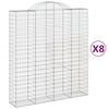vidaXL Obokane gabion ko&scaron;are 8 kosi 200x50x220/240 cm pocinkano železo