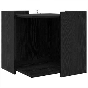 vidaXL Ograja za mačji WC Črni hrast 53 x 53 x 51 cm Inženirski les
