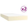 vidaXL Box spring postelja z vzmetnico krem 200x200 cm umetno usnje