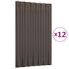vidaXL Stre&scaron;ne plo&scaron;če 12 kosov cinkano jeklo rjave 60x36 cm
