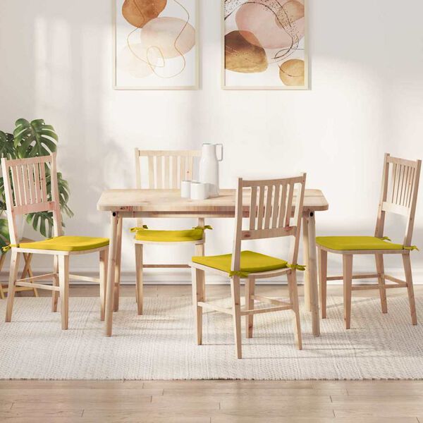 vidaXL Sedežne blazine 4 pcs Rumena 40 x 40 x 3 cm Žamet