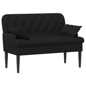 vidaXL Dvojnica s gumbi Črna 111 x 68 x 80 cm Blago