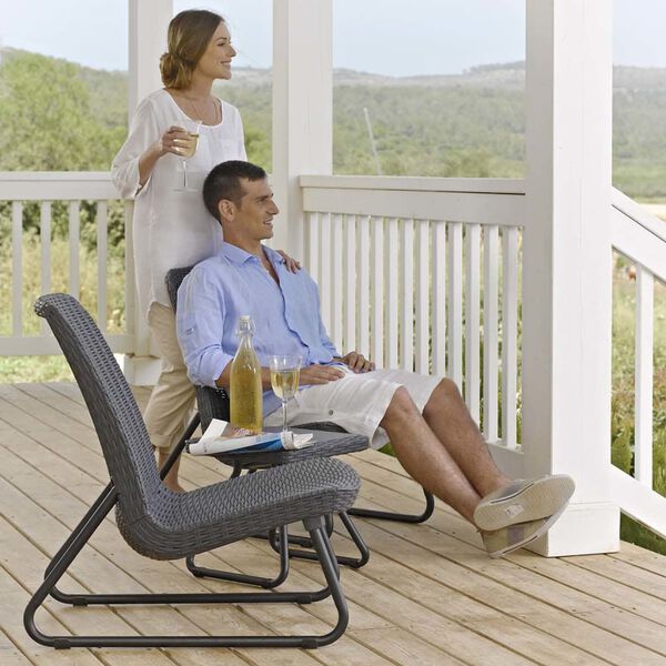 Keter Komplet pohištva za teraso 3 delni Rio grafitne barve