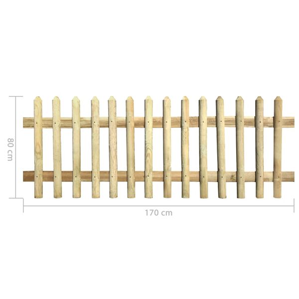 vidaXL Lesena ograja impregnirana borovina 170x80 cm 5/7 cm