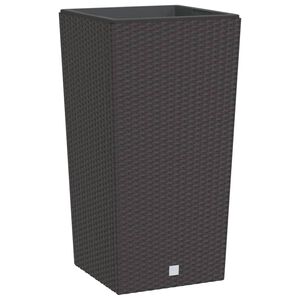 vidaXL Korito z odstranljivo notranjostjo rjavo 21/49 L PP ratan