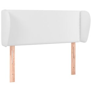 vidaXL Vzglavje z u&scaron;esi belo 103x23x78/88 cm umetno usnje