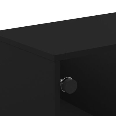 vidaXL TV omarica s steklenimi vrati črna 102x37x50 cm
