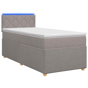 vidaXL Postelja boxspring z vzmetnico Taupe 80 x 200 cm Blago