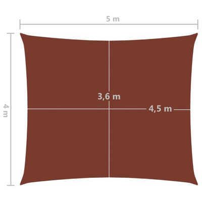vidaXL Senčno jadro oksford blago pravokotno 4x5 m terakota