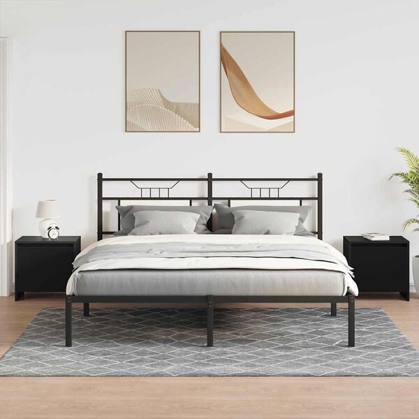 vidaXL Nočna omarica 2 kosa črna 45x34x44,5 cm iverna plo&scaron;ča