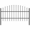 vidaXL Vrtna ograja Woerden s suličastim vrhom jeklo 170x100 cm črna