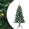 vidaXL Kotično umetno božično drevo Zelena 150 cm PVC in kovina