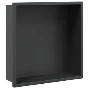 vidaXL Ni&scaron;a za tu&scaron; kabino mat črna 32x32x9 cm nerjaveče jeklo