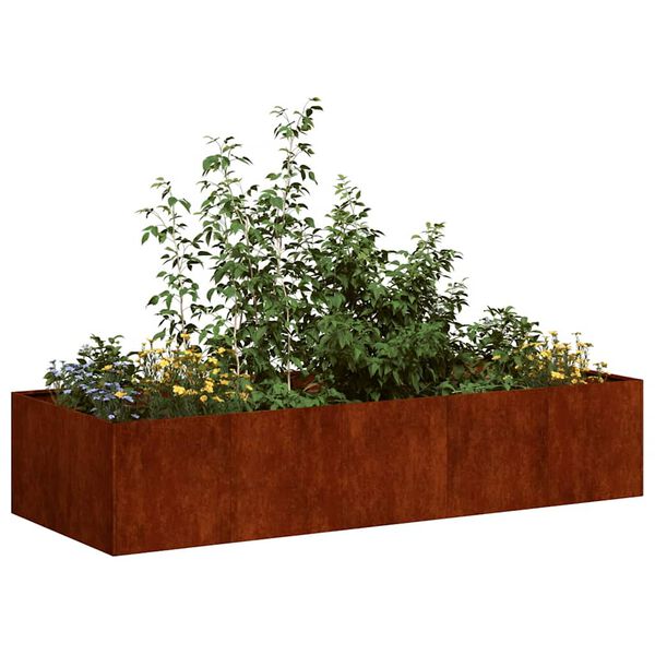 vidaXL Planter Rusty 200x80x40 cm Vremensko odporno jeklo