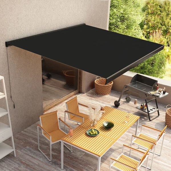 vidaXL Ročno zložljiva kasetna tenda 350x250 cm antracitna