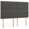 vidaXL Box spring postelja z vzmetnico temno siva 160x200 cm žamet