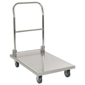 vidaXL Voziček s platformo srebrn 82x53x86 cm nerjaveče jeklo