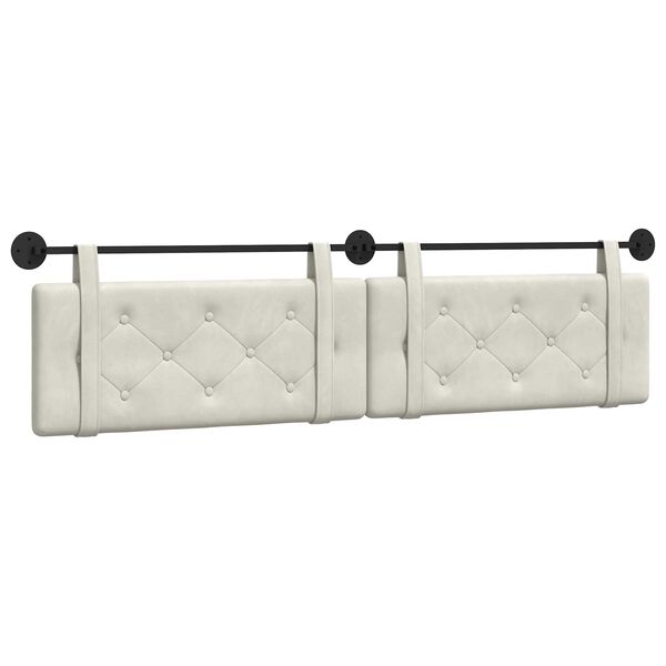 vidaXL Visoki naslon za glavo krema 210 x 55 x 5 cm Žamet