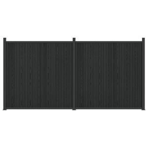 vidaXL Plo&scaron;ča ograje 2 kos 355 x 186,5 cm WPC in aluminij Črna