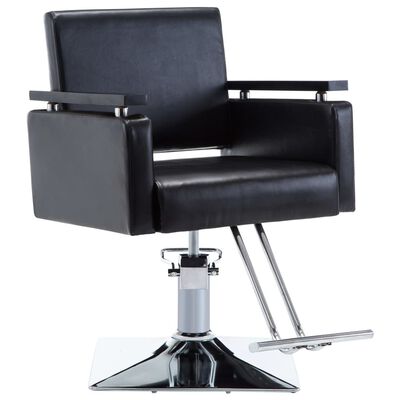 vidaXL Frizerski stol umetno usnje črne barve