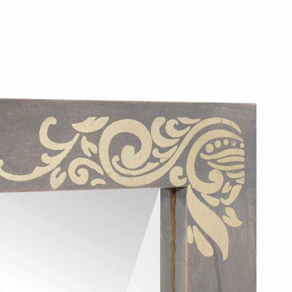 vidaXL Ogledalo za kopalnico z ogledalom Siva 70 x 50 x 2,5 cm