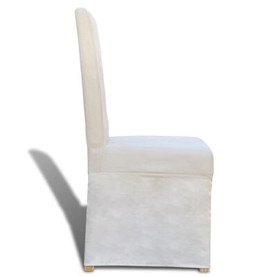 vidaXL Jedilni stoli 4 kosi kremno belo blago