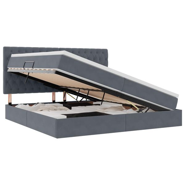 vidaXL Postelja z dodatnim prostorom za shranjevanje in vzmetnico