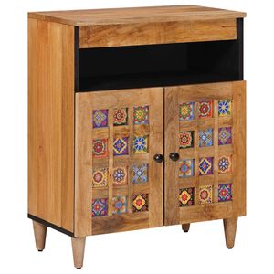 vidaXL Strani &scaron;al Naravna 60 x 33 x 75 cm Masiven les manga