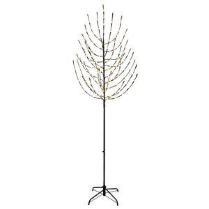 vidaXL LED božično drevesce Črna 210 cm Jeklo 180 LED