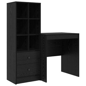 vidaXL Miza Črna Orehovina 115,5 x 50 x 127 cm 2 kos