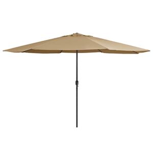 vidaXL Zunanji senčnik s kovinskim drogom 390 cm taupe