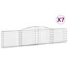 vidaXL Obokane gabion ko&scaron;are 7 kosov 400x30x80/100 cm cinkano železo