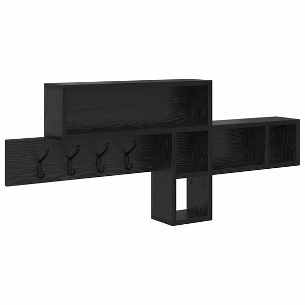 vidaXL Nadwyčajna obe&scaron;alnik za pla&scaron;če s polico Črna Orehovina