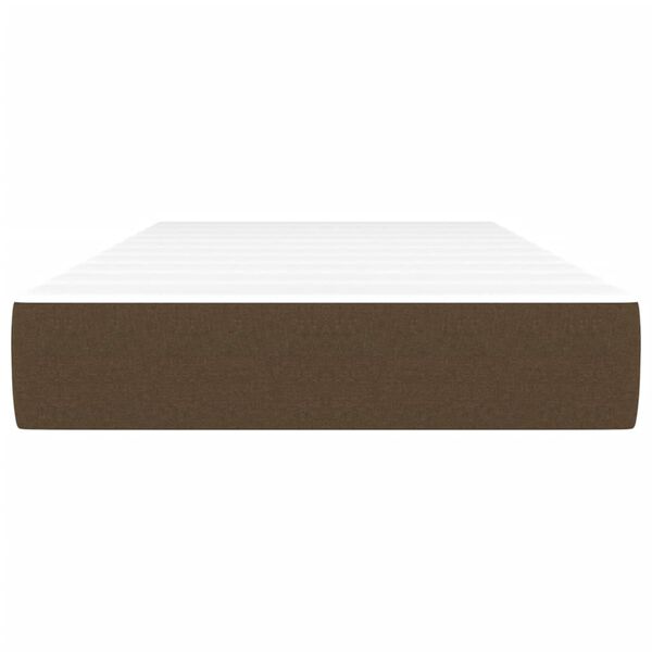 vidaXL Vzmetnica z žepkasto vzmetjo srednje trdote temno rjava 120x190x20 cm blago