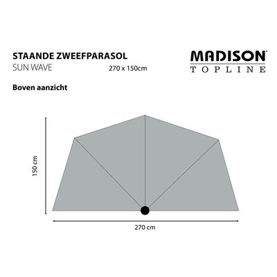 Madison Balkonski senčnik Sun Wave 270x150 cm safirno moder