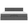vidaXL Otomanski posteljni okvir z vzmetnico temno siv 200x200 cm