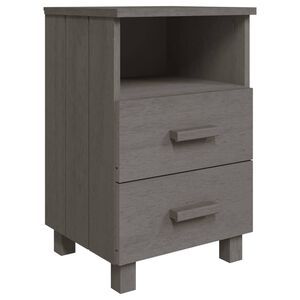 vidaXL Nočna omarica HAMAR svetlo siva 40x35x62 cm trdna borovina