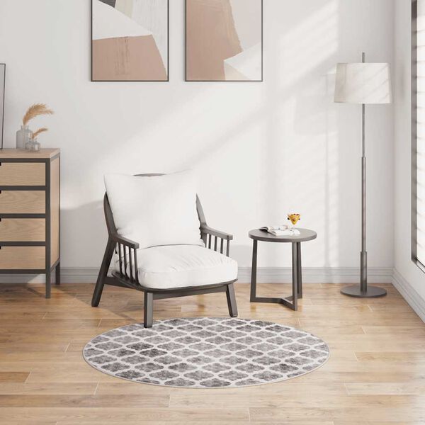 vidaXL Preproga pralna φ120 cm večbarvna protizdrsna