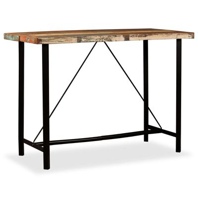 vidaXL Barska miza iz trdnega predelanega lesa 150x70x107 cm